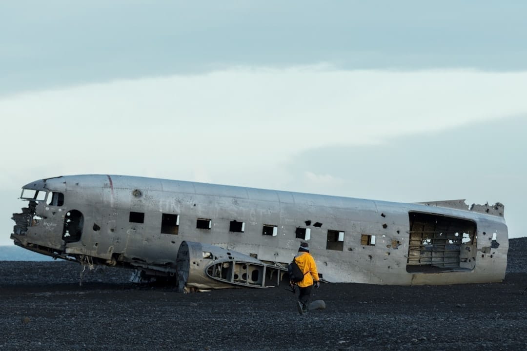 Hurricane damage to aircraft hangar