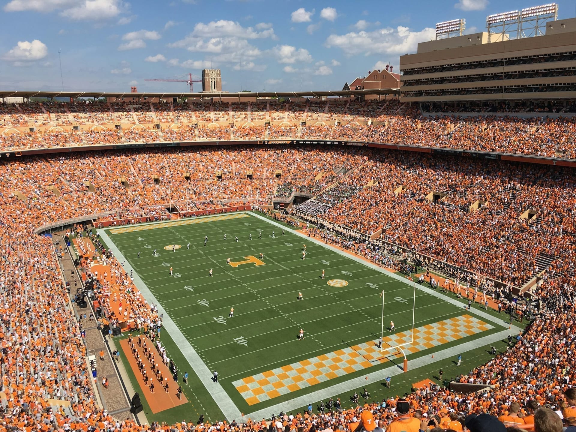 College football stadium on game day
