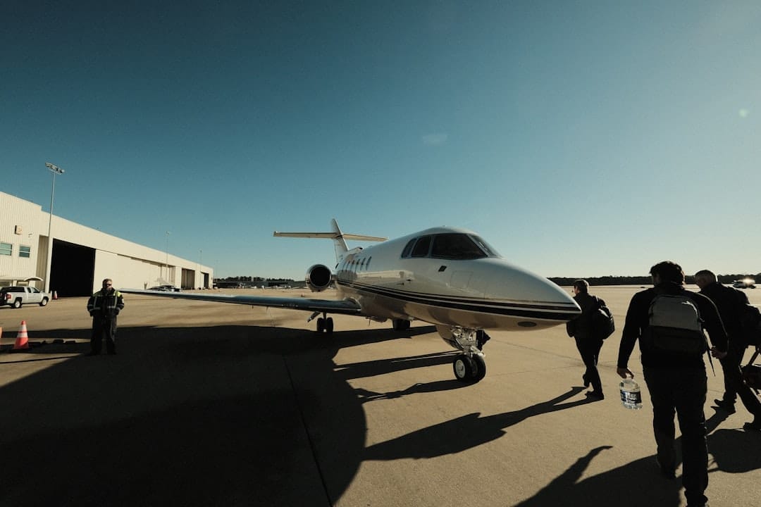 Business jet on tarmac
