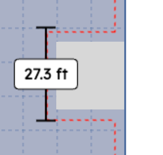 Measuring tool showing exact obstacle dimensions