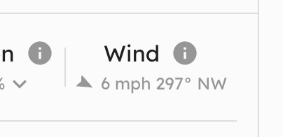 Wind indicator showing direction and speed on ramp layout